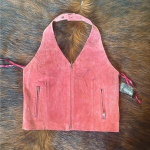 Vintage Wilsons Leather Burgundy Suede Halter